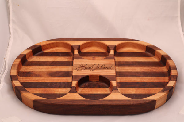 Wooden Chip and Dip Serving Tray