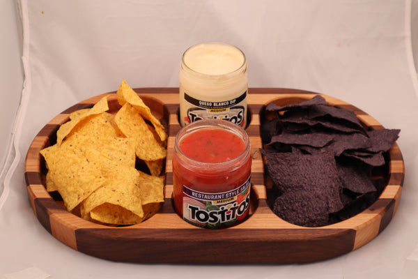 Wooden Chip and Dip Serving Tray