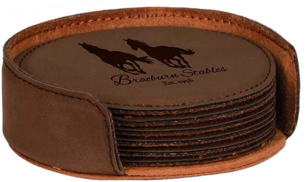Leatherette Coaster Set