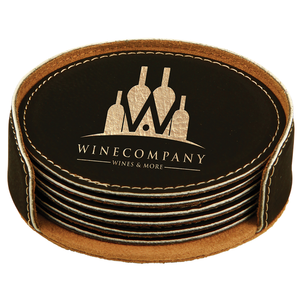 Leatherette Coaster Set