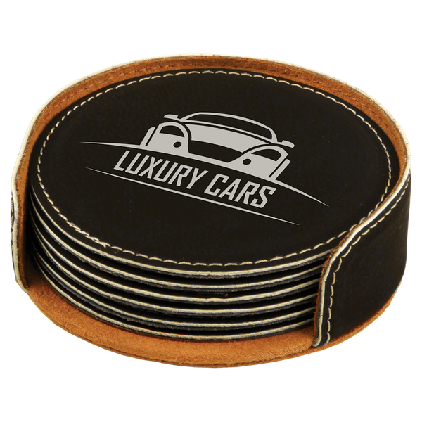 Leatherette Coaster Set