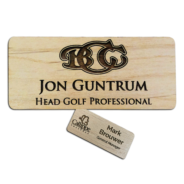 Wooden Magnetic Name Tags