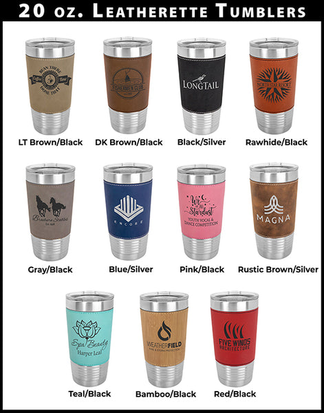 20 oz. Leatherette Logoed Tumblers