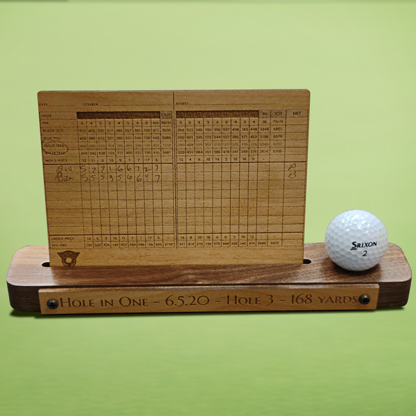 Wooden Scorecard for Hole-in-One or Course Record
