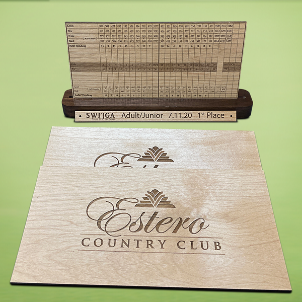 Wooden Scorecard for Hole-in-One or Course Record