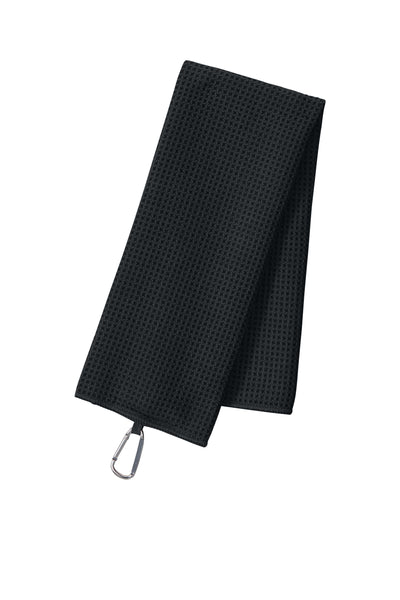 Embroidered Tri-Fold Waffle Microfiber Golf Towel