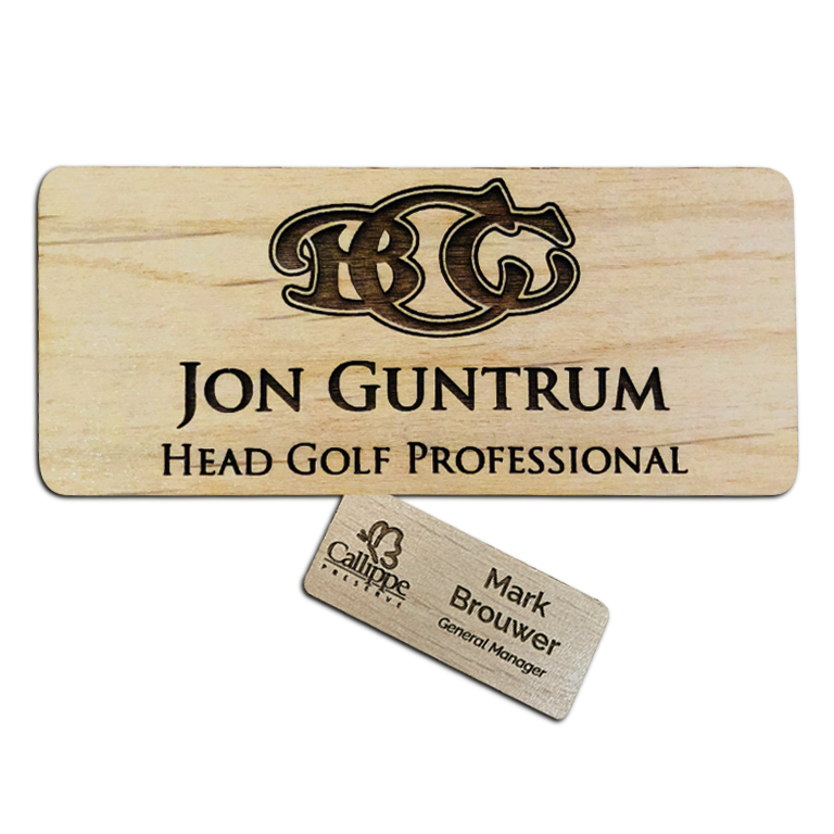Wooden Magnetic Name Tags – PTE Golf, LLC