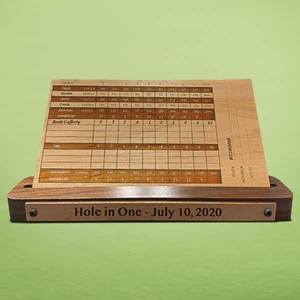 Wooden Scorecard for Hole-in-One or Course Record